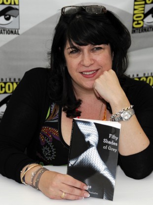 EL James posing with her book