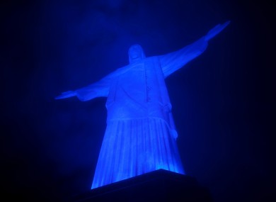 The Christ the Redeemer statue in Rio de Janeiro is lit up in blue to mark World Autism Day in 2011.