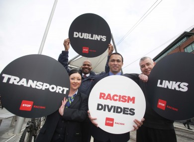 From left to right: Kirsten Fray (Irish Rail), Eric Musoke (LUAS), Sean McDyer (Taxi Driver) and Ricky Palban (Dublin Bus).