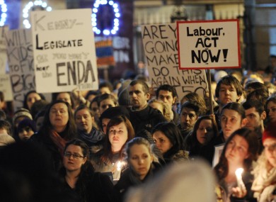 A pro-choice rally in Dublin in December. Ireland has told the Council of Europe that legislation allowing abortion - within the terms of the X Case - will be in place by July.