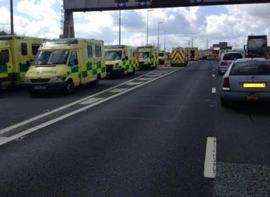 The scene on the motorway this afternoon.