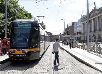 The Luas at Stephen's Green in Dublin