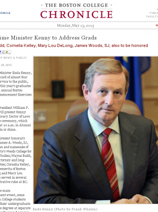 The Taoiseach's profile on the Boston College website