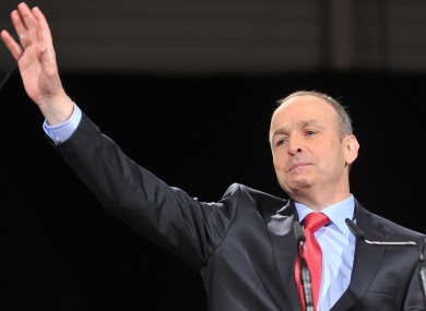 Leader of Fianna Fail Micheal Martin, pictured giving his closing speech at the party's Ard Fheis.