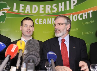 Pearse Doherty and Gerry Adams