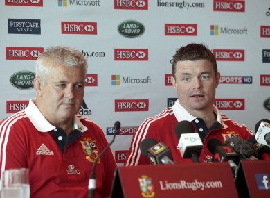 Warren Gatland and Brian O'Driscoll.