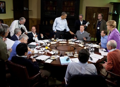 The leaders of the US, UK, Russia, Germany, European Council, European Commission, China, Italy, Canada and France at last year's G8 in Camp David.