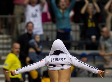 File photo: Vancouver Whitecaps' Russell Teibert celebrates.