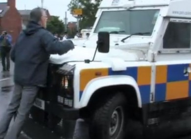 Gerry Kelly and the PSNI vehicle