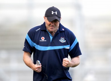 Dublin boss celebrates a late score.