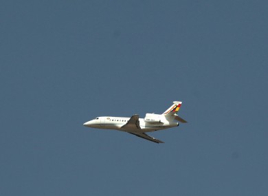 The Bolivian presidential plane that a number of countries believed was carrying Edward Snowden.