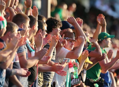 Zalgiris fans celebrate in Inchicore.