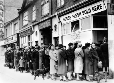 Wartime rations forced women and families to buy horsemeat in the 1940s.