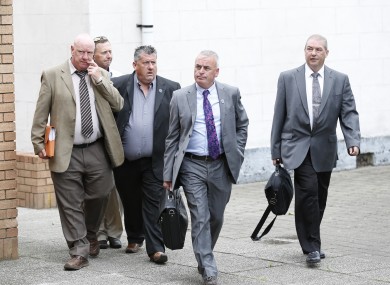 Members of the NBRU arrive at the Labour Court yesterday