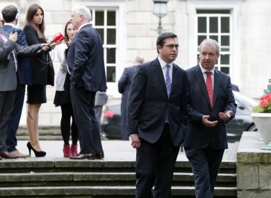 Terence Flanagan and Brian Walsh outside Leinster House earlier this year