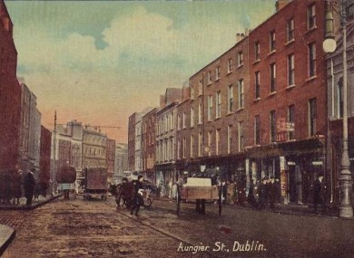 A postcard of Aungier Street from the 1920s