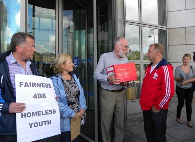 The local action group giving Dublin City Council the signed petition earlier.