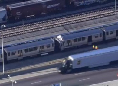 The scene at Harlem station in Chicago today.