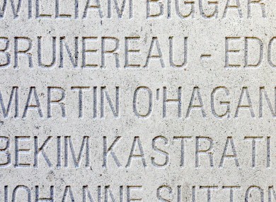 Martin O'Hagan's name on the Journalists' Memorial of Bayeux in France, which pays tribute to 2,000 reporters killed worldwide.