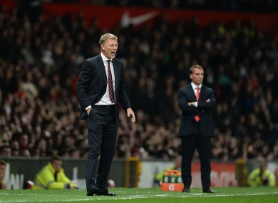 David Moyes shouts instructions from the touchline.