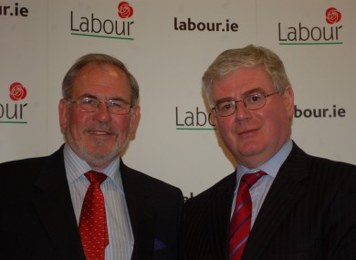 Paddy Bourke (left) with party leader Eamon Gilmore in happier times