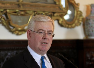 Eamon Gilmore speaking at the Department of Foreign Affairs earlier today