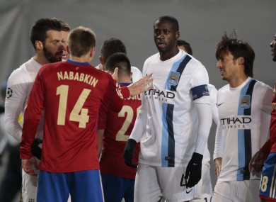 Yaya Toure and players from both side during the game.
