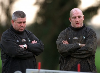 Happier times? Gatland and Wood during Ireland training in 2000.