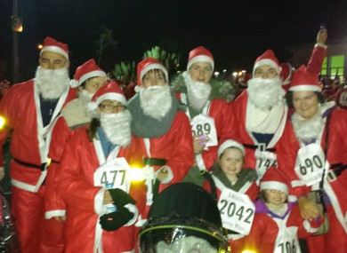 Alan, Elaine, Shannon, Matthew, Bridie, Sonya and Eliza Cooling and Alan, Jacqueline and Amelie Wilson taking part in the run.