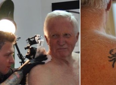 David Dimbleby getting his tattoo done on the show Britain and the Sea.