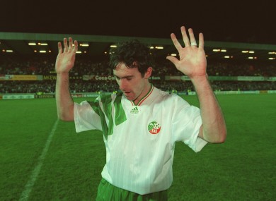 Alan McLoughlin leaves the Windsor Park pitch not knowing if his equaliser was enough.