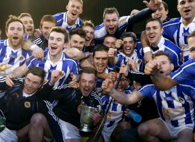 Ballyboden St Endas team celebrates winning the Dublin senior hurling title.