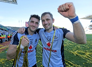 Bernard and Alan Brogan celebrate winning the All-Ireland final.