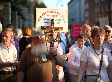 Pro Life groups hold a 24 hour rosary outside Leinster House.