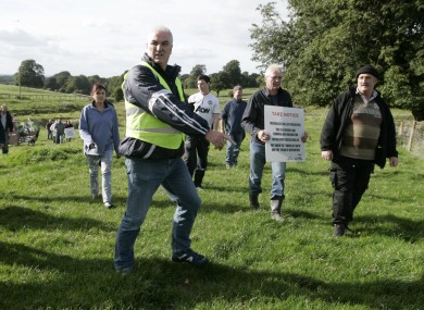 Ben Gilroy (in hi-vis jacket) taking part in a protest to retake a Kildare. (File pic)
