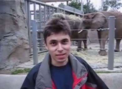 Jawed in the first ever YouTube video 'Me at the Zoo'.