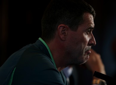 Ireland assistant manager Roy Keane today.