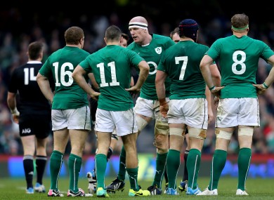 Ireland captain Paul O'Connell addresses the troops against New Zealand.
