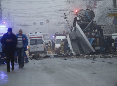 The explosion on a trolleybus on Monday