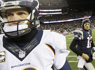 Peyton Manning and Tom Brady will face off again this weekend with a Super Bowl spot on the line.