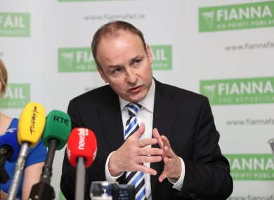 Micheál Martin speaking in Dublin yesterday