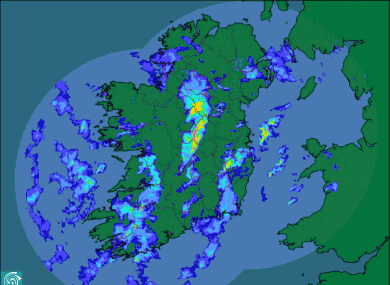 The rainfall radar of Ireland as of 7am this morning