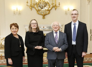 Bronagh O'Hanlon, Marie Baker, President Michael D Higgins, and Max Barrett.