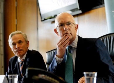 Minister Richard Bruton, left, and Barry O'Leary of the IDA.