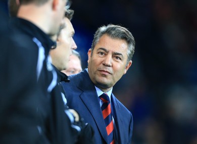 Mehmet Dalman in the stands at Cardiff City Stadium.