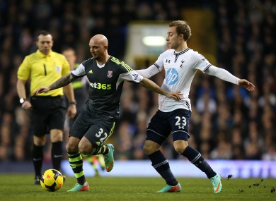 Ireland and (right) Spurs midfielder Christian Eriksen.