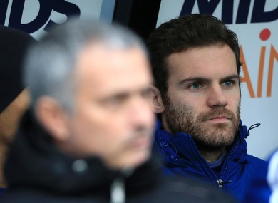 Benched: Mata has been out of favour since Jose Mourinho's return to the Bridge.