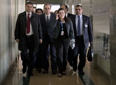 Members of the Syrian National Coalition, Syria's main political opposition group.
