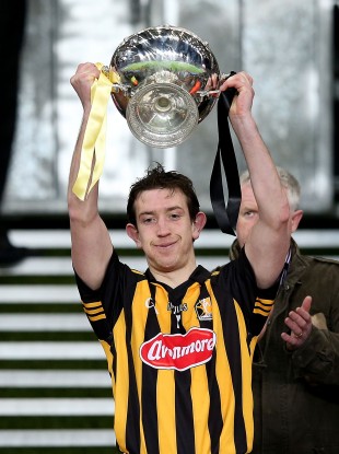 Kilkenny's David Langton lifts the cup.