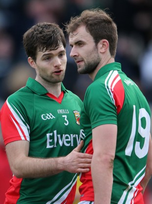 Gibbons, right, scored Mayo's opening goal against Kildare.